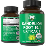 Peak Performance Dandelion Root Extract 10:1 capsules front view