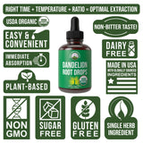 Peak Performance Dandelion Root Extract Drops on a wooden table