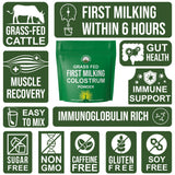 Peak Performance First Milking Colostrum Powder on a kitchen counter
