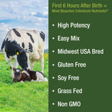 Peak Performance First Milking Colostrum Powder scoop and powder
