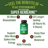 Peak Performance GlucoVantage Super Berberine 200mg capsules side view