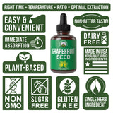 Peak Performance Grapefruit Seed Extract Liquid Drops bottle back view