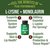 Peak Performance L-Lysine 1000mg supplement side view