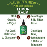 Peak Performance Lemon Balm Tincture 132g bottle side view