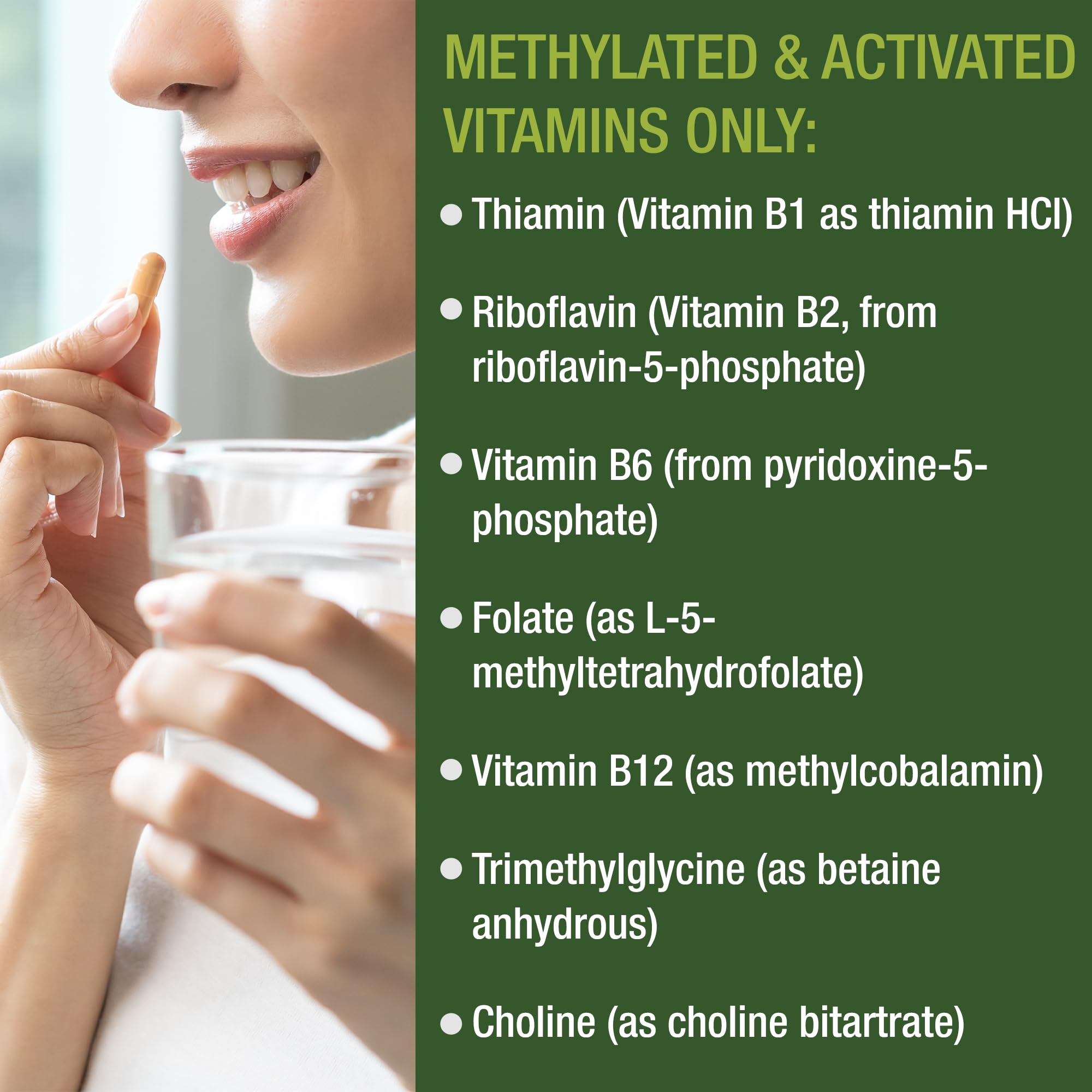 Peak Performance Methylated Multivitamin + B Complex on a wooden table