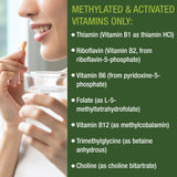 Peak Performance Methylated Multivitamin + B Complex on a wooden table