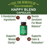 Peak Performance Mood Support Supplement back view with ingredient list