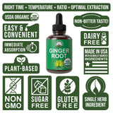 Peak Performance Organic Ginger Root Liquid Drops 132g ingredients list