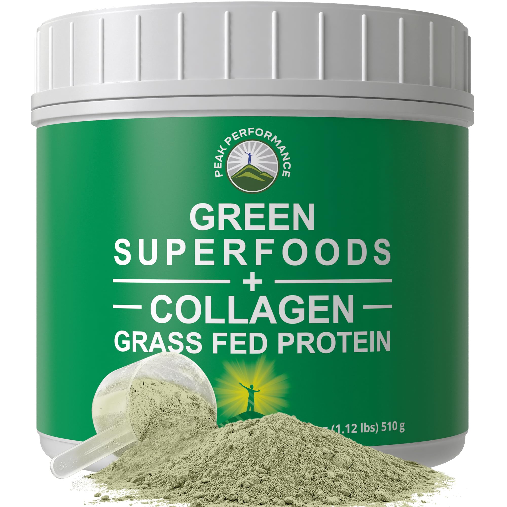 Peak Performance Organic Green Superfood Powder 621g front view