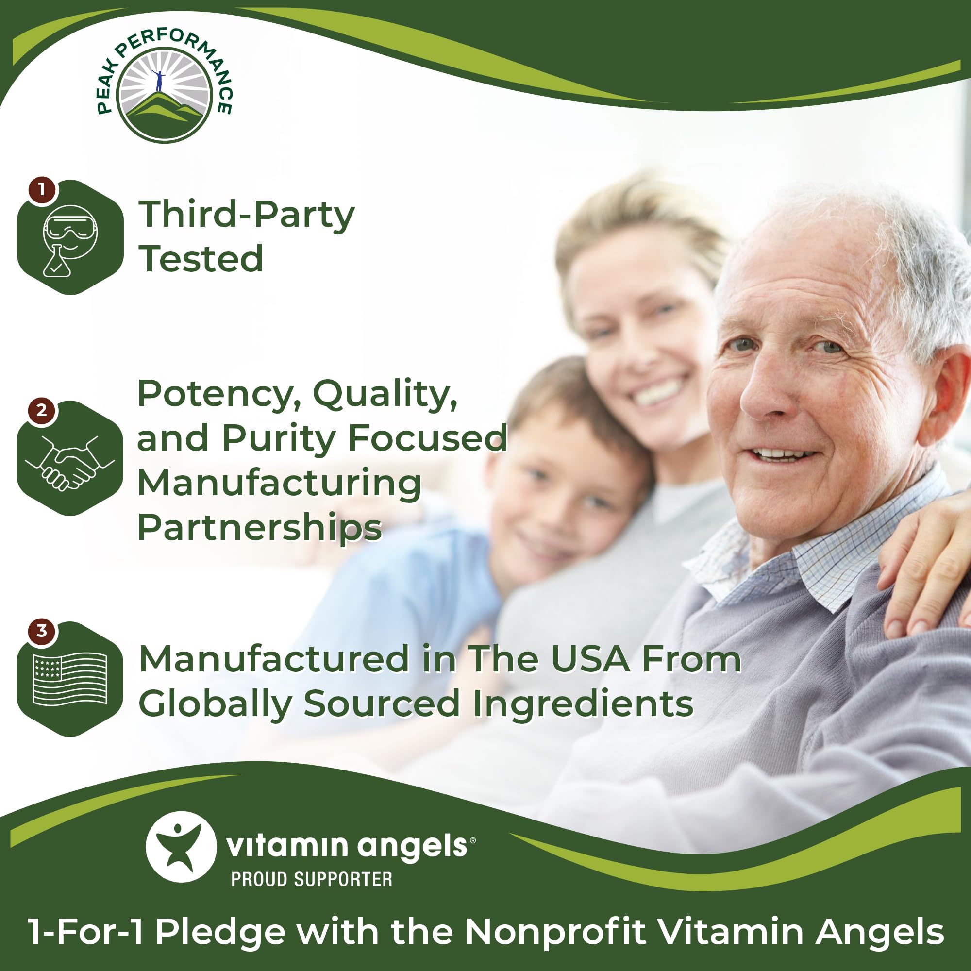 Peak Performance Organic Nettle Capsules with ingredients list