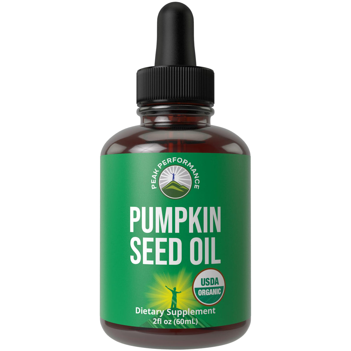 Peak Performance Organic Pumpkin Seed Oil Drops bottle front view