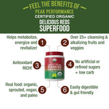 Peak Performance Organic Red Superfood Powder 381g packaging