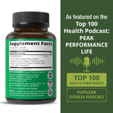 Peak Performance Organic Respiratory Lung Health Capsules on a wooden table