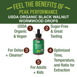 Peak Performance Organic Wormwood Drops bottle side view