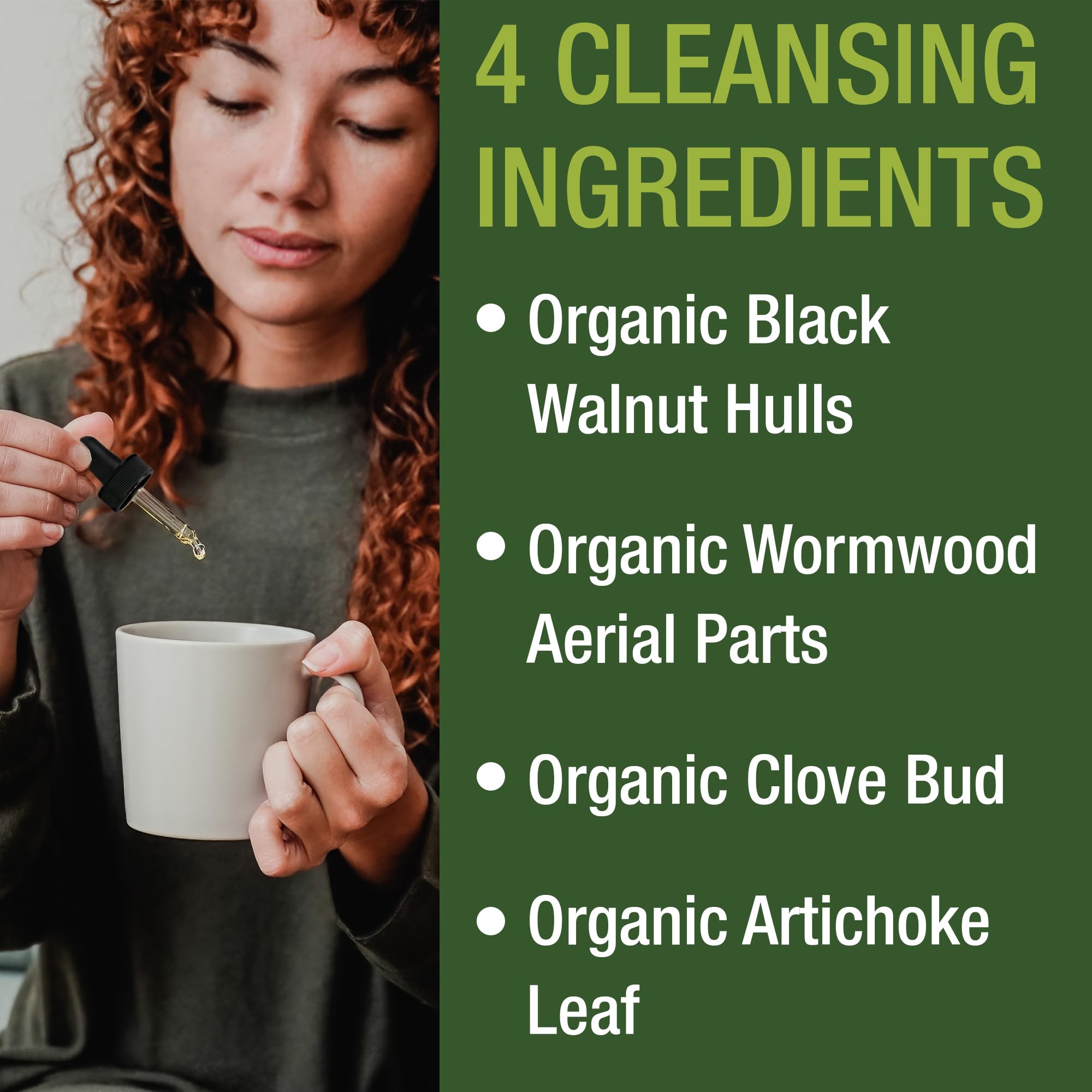 Peak Performance Organic Wormwood Drops packaging with ingredients