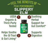 Peak Performance Slippery Elm Bark Capsules side view with label