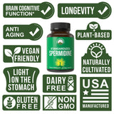 Peak Performance Spermidine Capsules open bottle with capsules