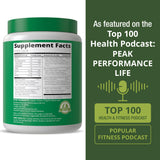 Peak Performance Spirulina Superfood Powder in a smoothie