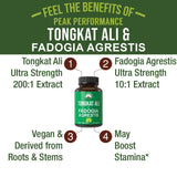 Peak Performance Tongkat Ali + Fadogia Agrestis supplement side view