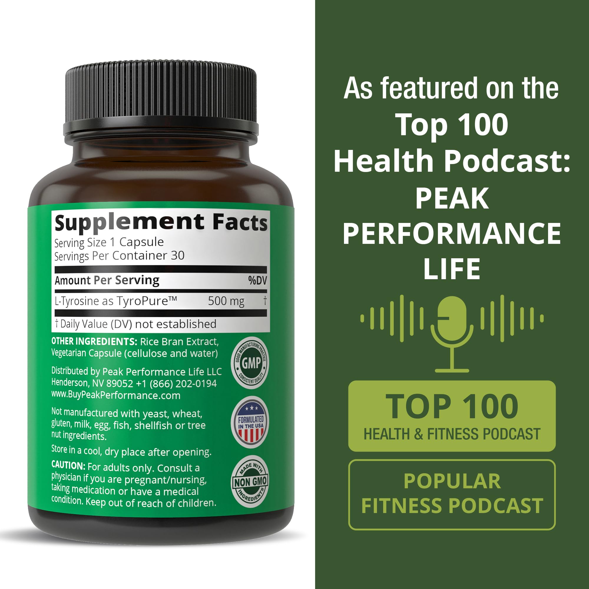 Peak Performance TyroPure L-Tyrosine 41g lifestyle scene