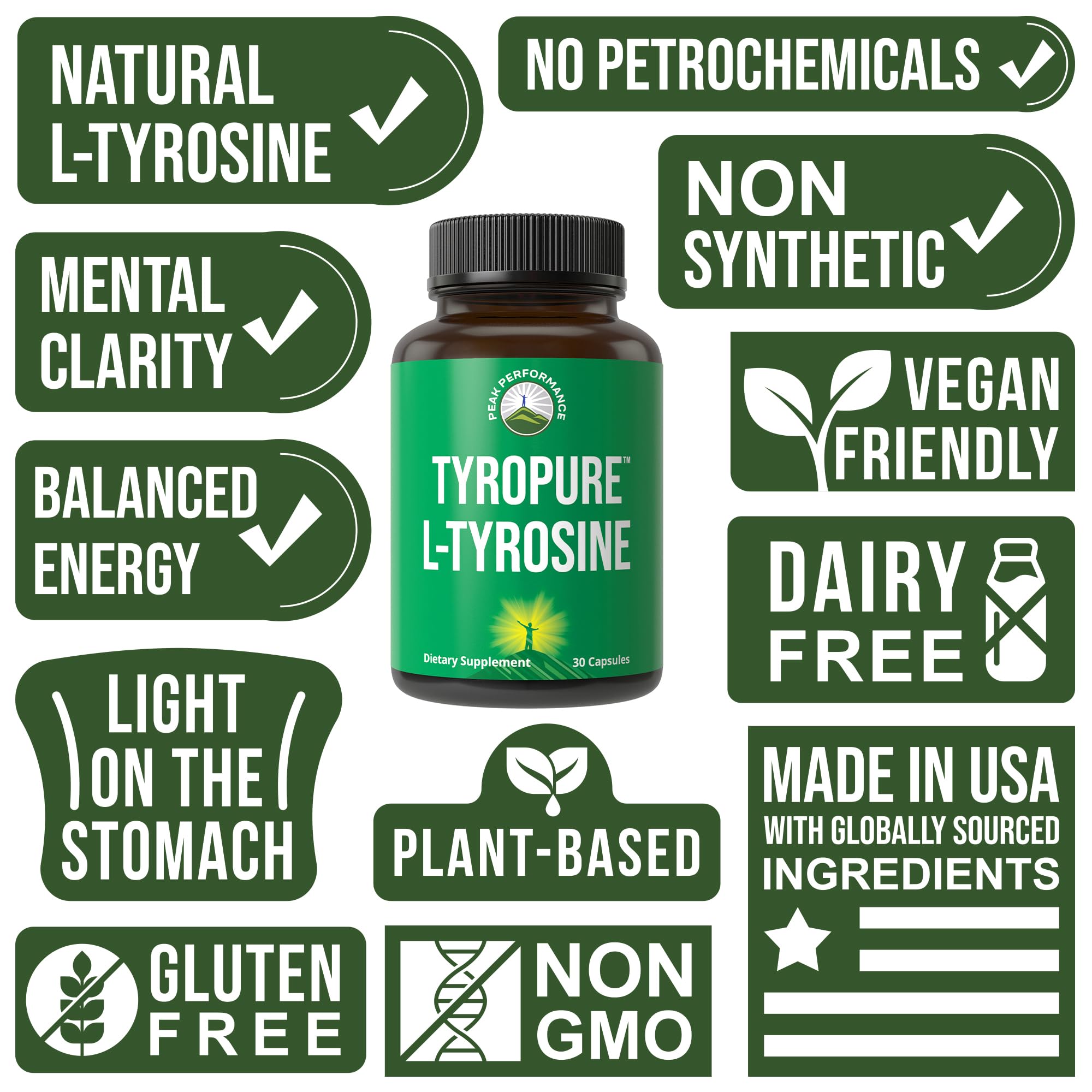 Peak Performance TyroPure L-Tyrosine 41g packaging