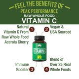 Peak Performance Vitamin C Capsules 100g side view