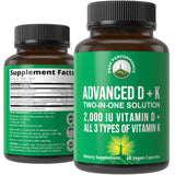 Peak Performance Vitamin D3 with K2 capsules front view