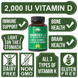 Peak Performance Vitamin D3 with K2 capsules packaging