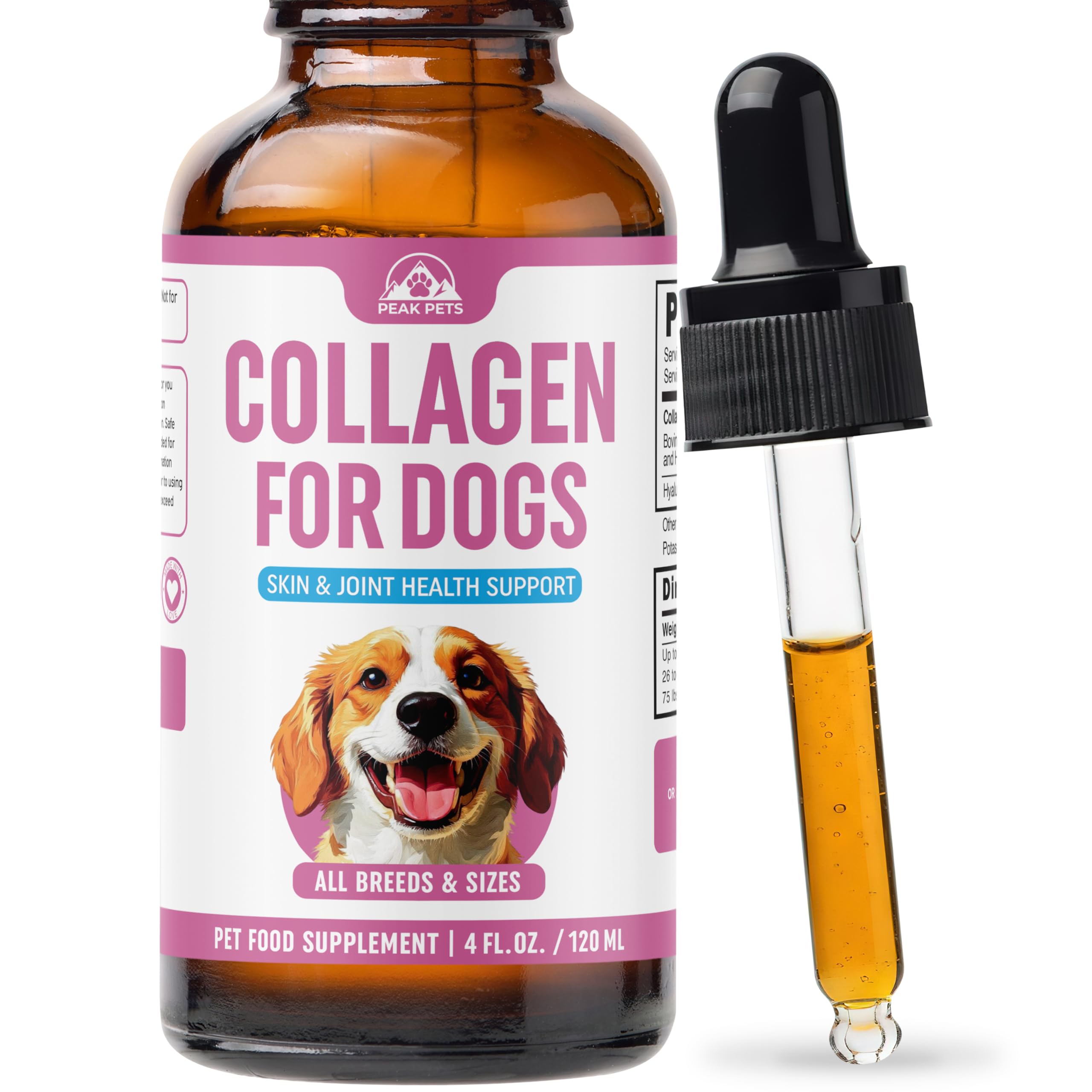 Peak Pets Liquid Collagen for Dogs 240g front view