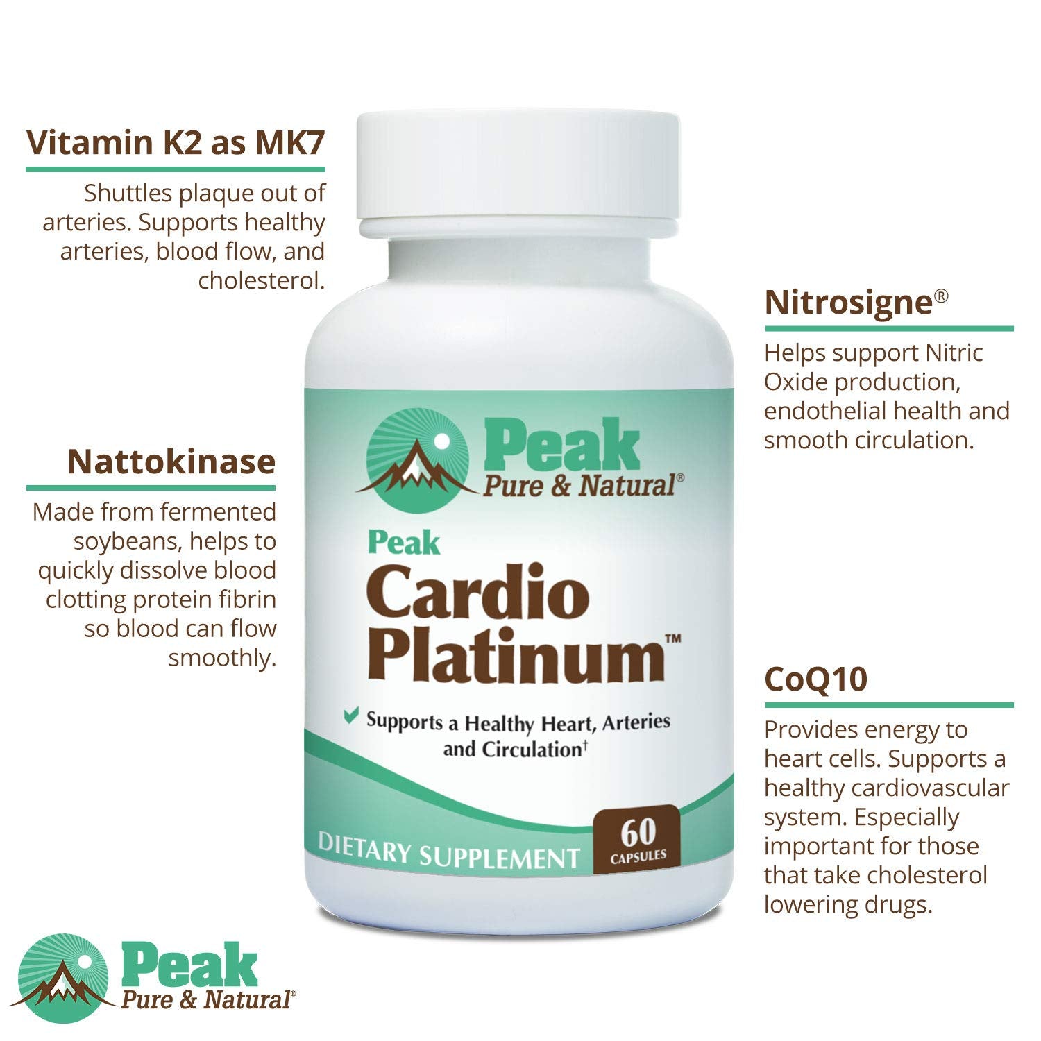 Peak Pure & Natural Cardio Platinum supplement packaging