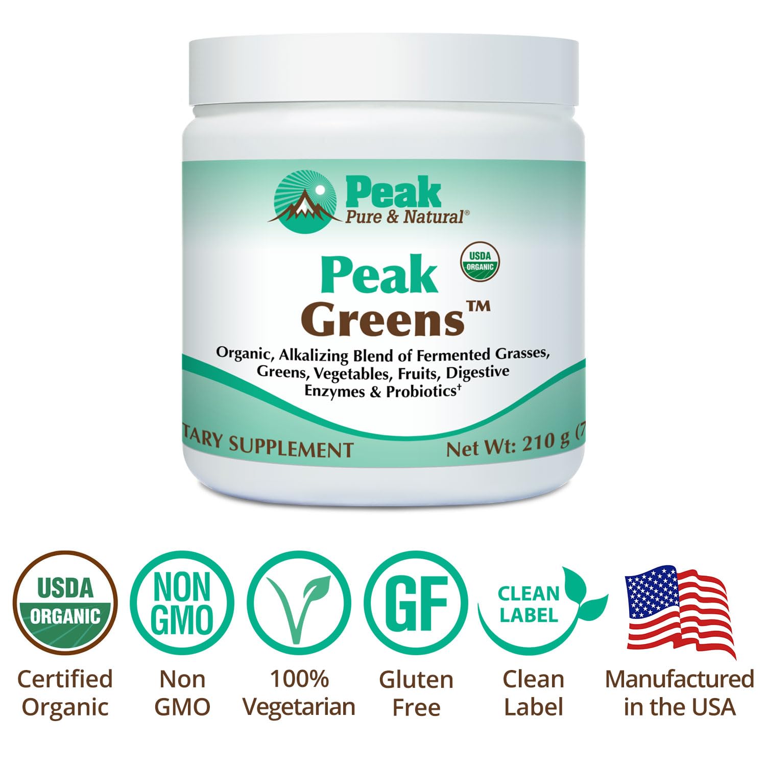 Peak Pure & Natural Peak Greens Powder ingredients list