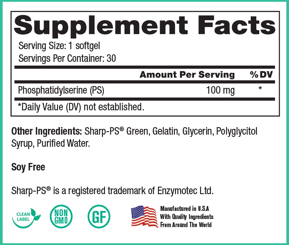 Peak Pure & Natural Phosphatidylserine Supplement side view