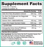 Peak Pure & Natural Thyroid Support supplement back view