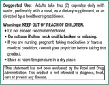 Peak Pure & Natural Thyroid Support supplement ingredients list