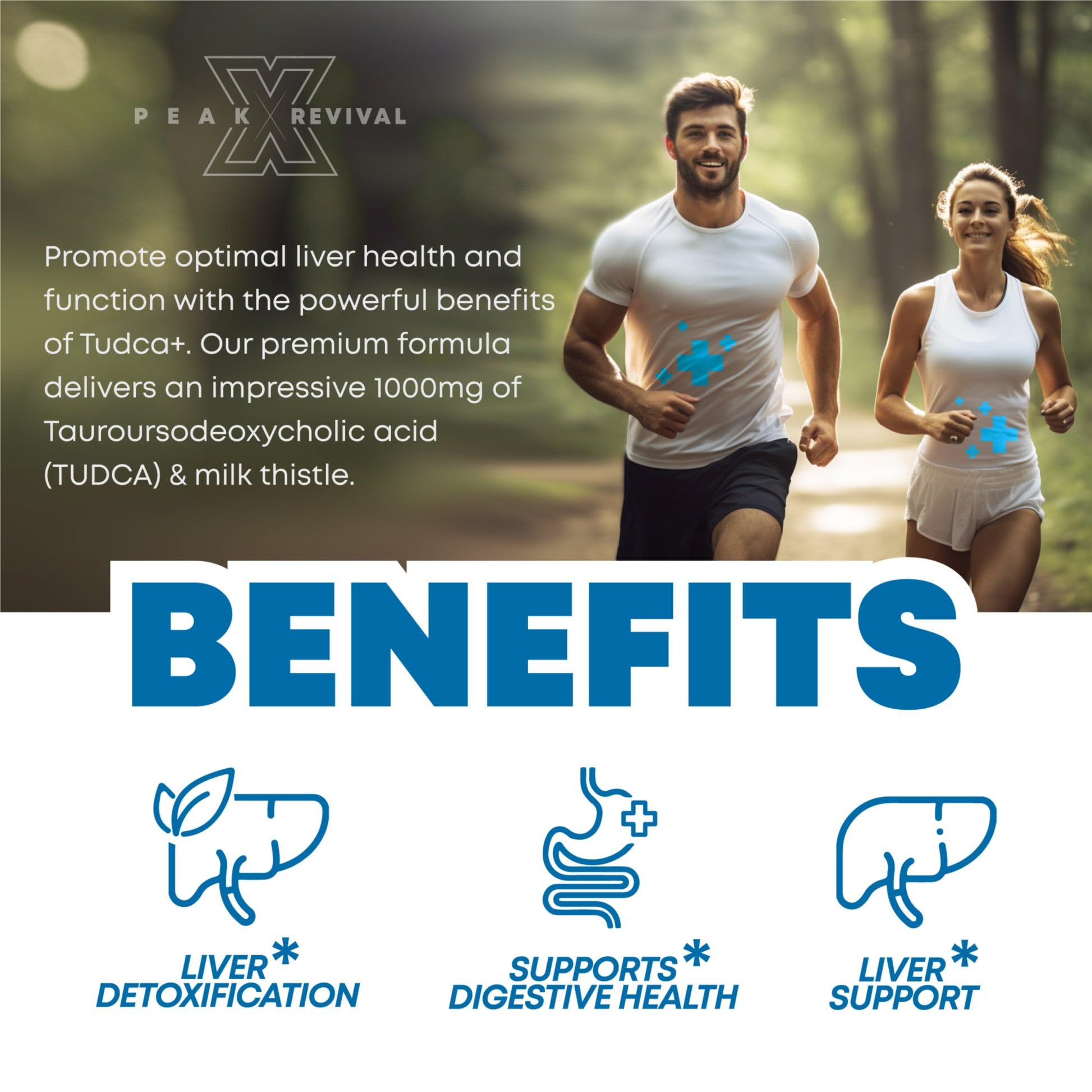 Peak Revival-X Tudca+ 1000mg capsules close-up