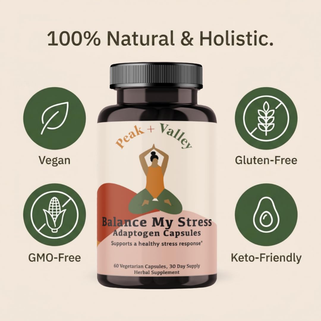 Peak + Valley Herbal Supplement bottle side view