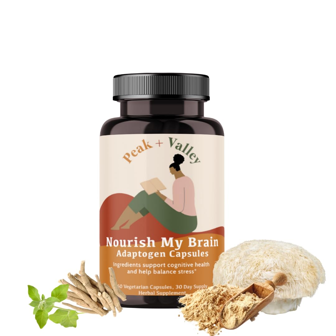 Peak + Valley Memory and Focus Capsules front view with packaging