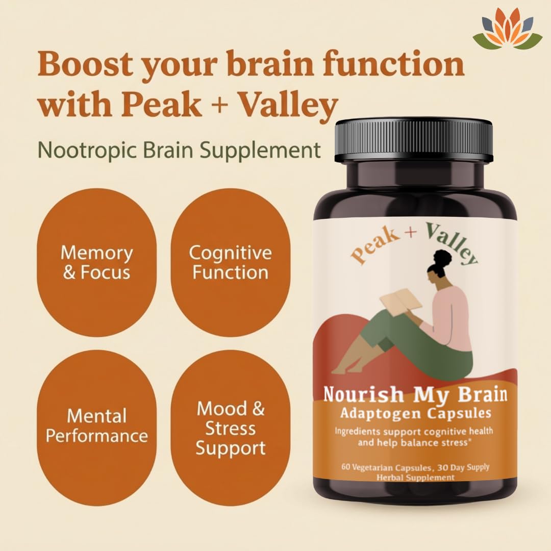 Peak + Valley Memory and Focus Capsules with ingredients list