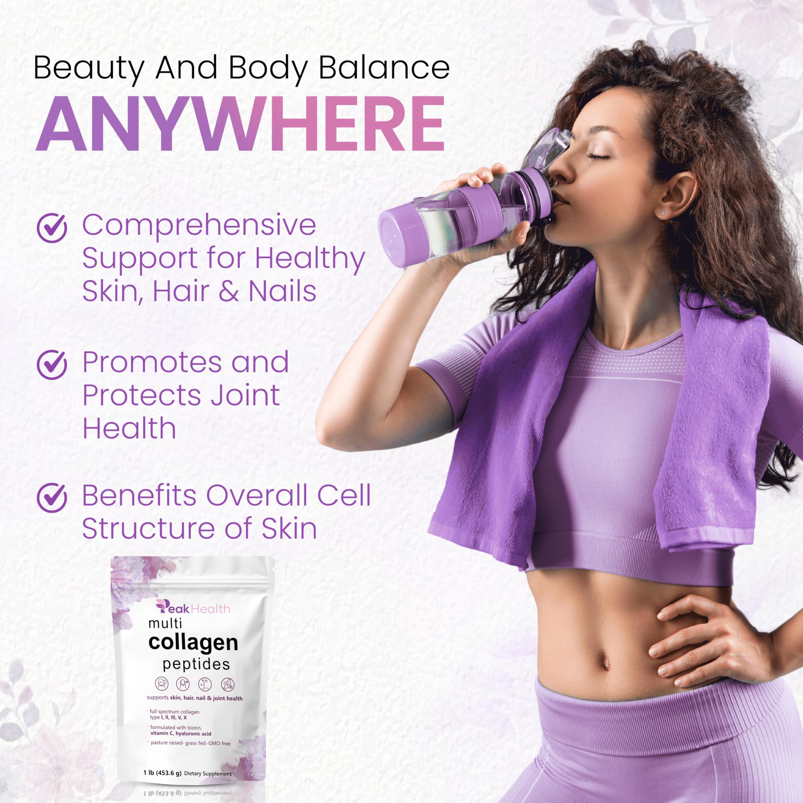 Peakhealth Collagen Peptides Powder with fresh fruits