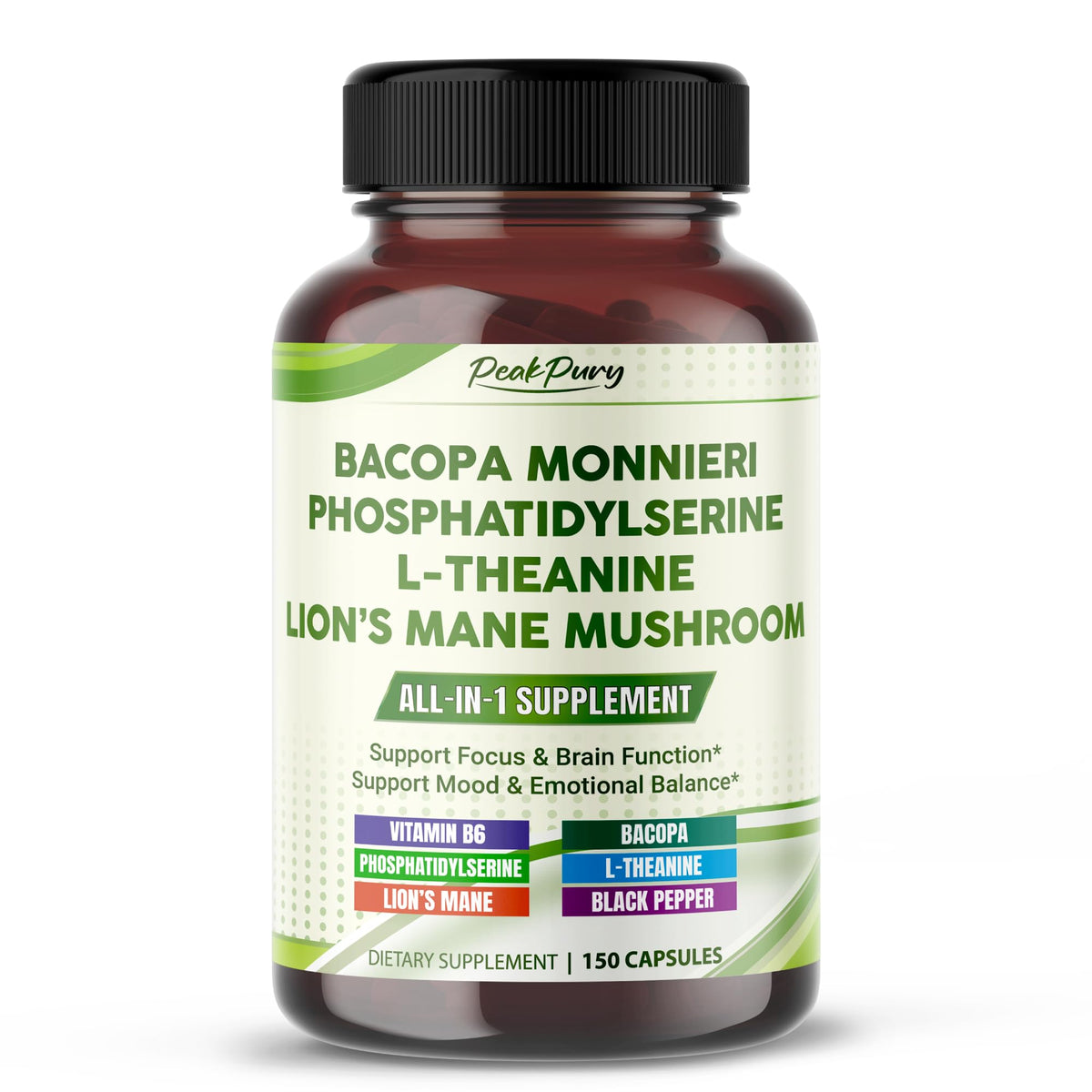 PEAKPURY Bacopa Monnieri 150 capsules front view