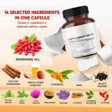 PEAKPURY Berberine Capsules side view showing label