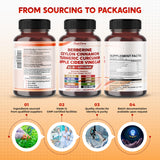 PEAKPURY Berberine Capsules with a glass of water