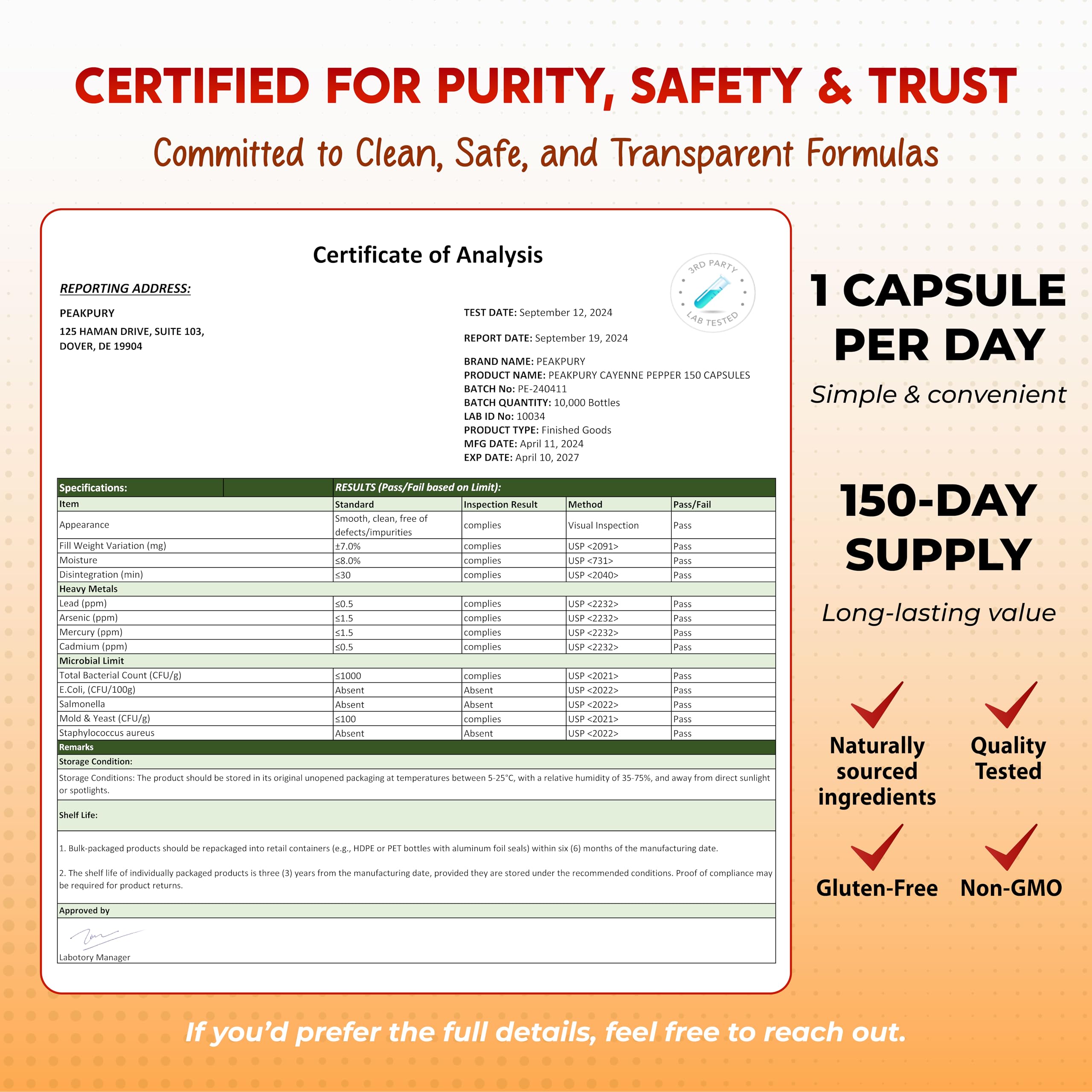 PEAKPURY Cayenne Pepper Capsules opened bottle