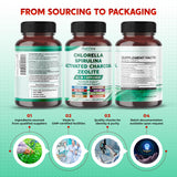 PEAKPURY Chlorella 1000mg Herbal Supplement with measuring spoon for dosage