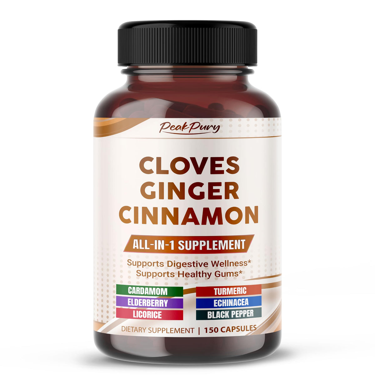 PEAKPURY Cloves Supplement 150 capsules bottle front view