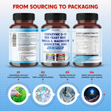 PEAKPURY Coenzyme Q-10 capsules displayed with herbs