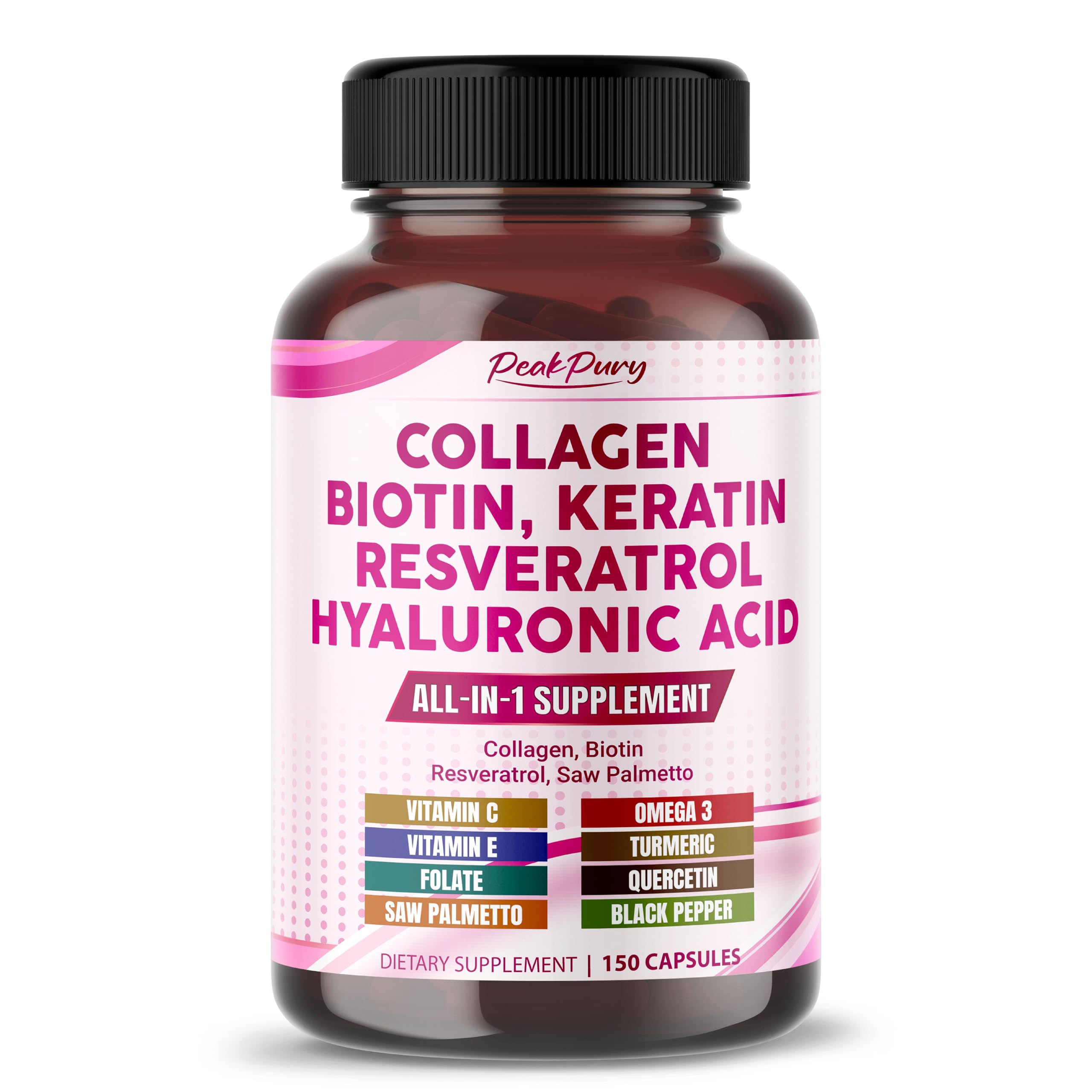 PEAKPURY Collagen Supplement 150 capsules front view