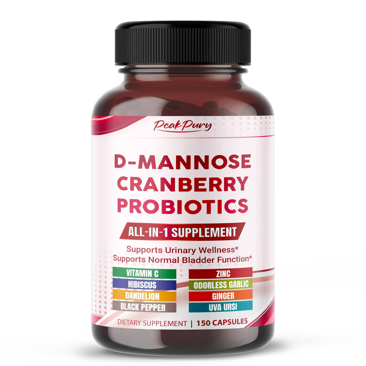 PEAKPURY Cranberry Supplement 118g capsules front view