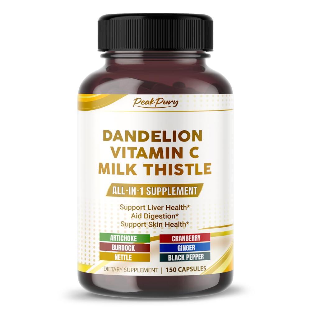 PEAKPURY Dandelion Supplement 150 capsules bottle front view