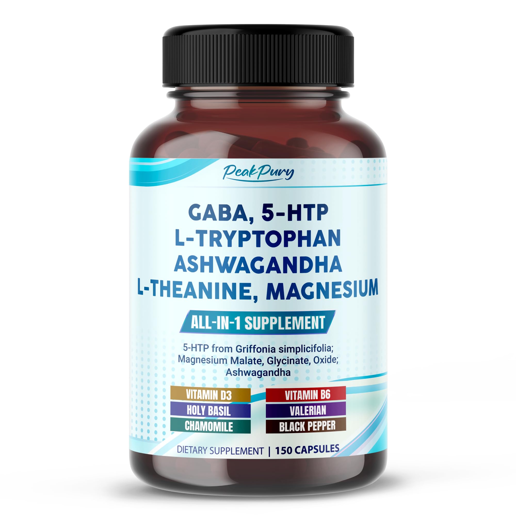 PEAKPURY GABA 5-HTP Capsules bottle front view